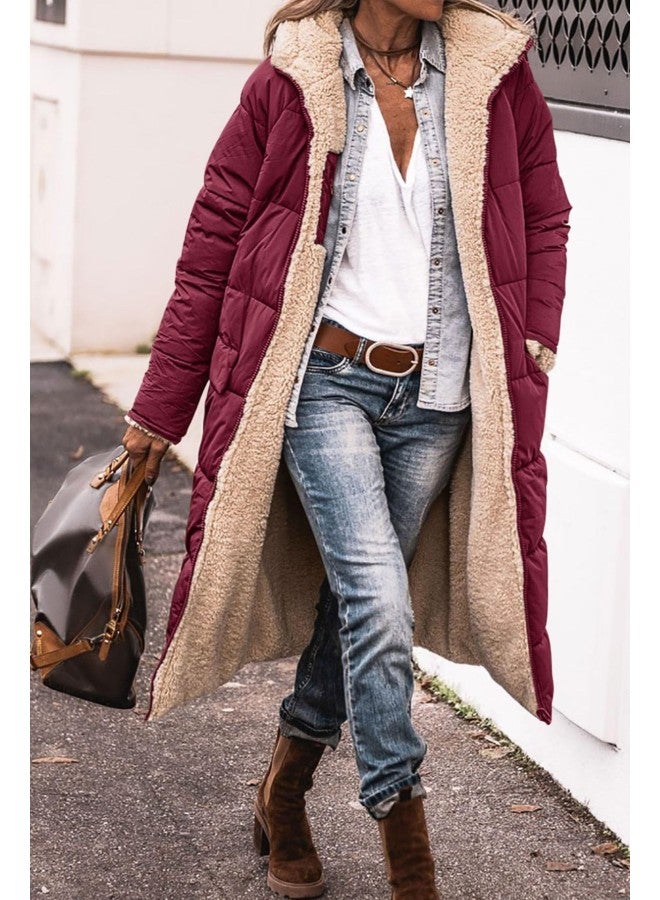 New Women's Cotton-padded Jacket European And American Multi-color Multi-size Double-sided Hooded Fashion Commuter Extended Coat