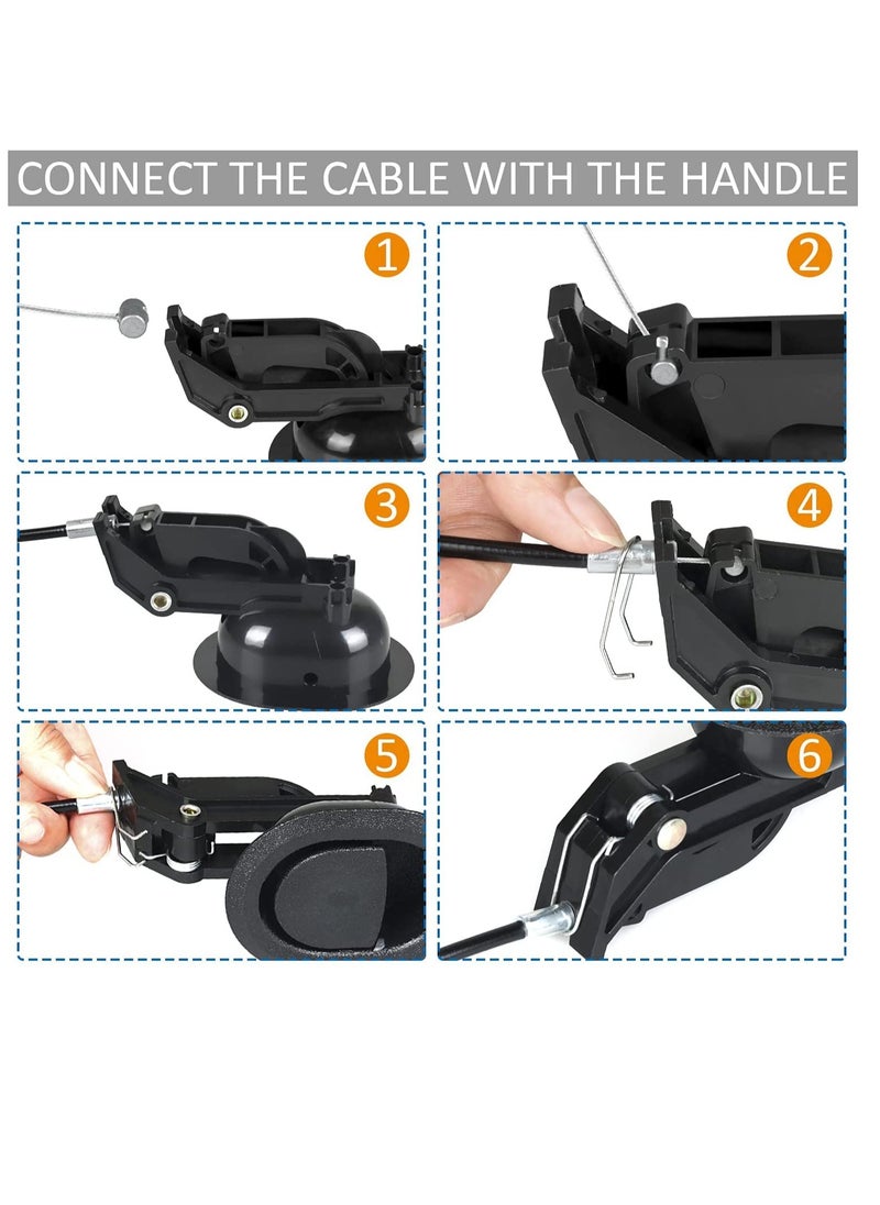 KASTWAVE Recliner Sofa Cable Replacement Parts with Metal Release Pull Handle, Sofa Seat Buckle Switch Furniture Adjuster for Most Recliner Sofas, Factory Furniture Massage Bed(2 Sets)  - Image 4