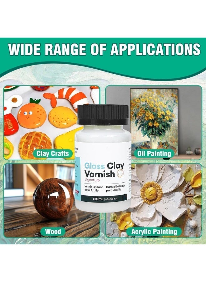 SYOSI Clay Varnish 120ml, Waterproof Gloss Finish for Air Dry Clay, Ceramics, Acrylic & Oil Paintings, Prevents Crazing & Yellowing Professional-Grade Protection (1Pcs) - Image 3