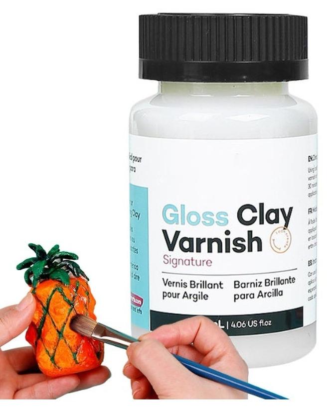 SYOSI ورنيش طيني 120 مل، تشطيب لامع مقاوم للماء للطين الجاف في الهواء، السيراميك، الأكريليك ودهانات الزيت، يمنع التشقق والاصفرار حماية احترافية (1 قطعة) - Image 1