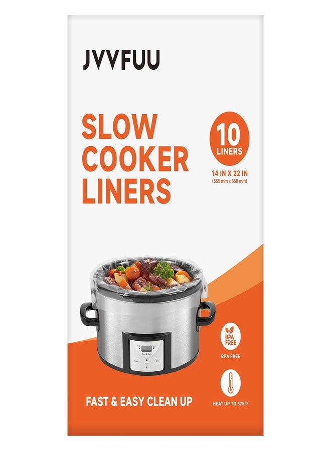 JVVFUU Slow Cooker Liners 6-10 Quart, Cooking Bags Extra Large Size 14"x 22", Slow Cooker Bags Disposable Oval Large For Crock Pot (10 Liners) - Image 2
