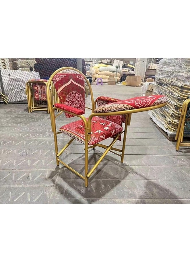 ريبنيو كرسي الصلاة المريح القابل للطي لكبار السن مع مسند وجيب جانبي لون احمر - Image 3