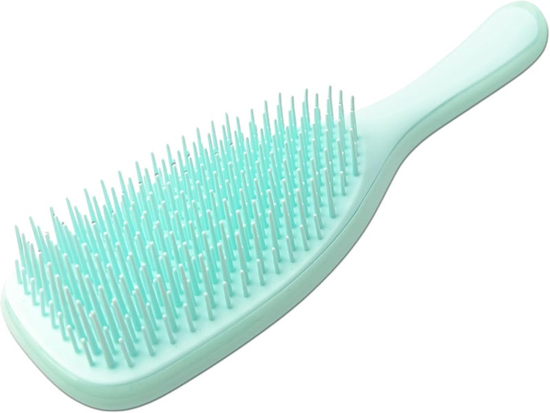 Glitters فرشاة شعر Paddle Detangling Glitters للنساء والأطفال - شعيرات مرنة لطيفة للشعر الرطب والجاف (أخضر) - Image 3