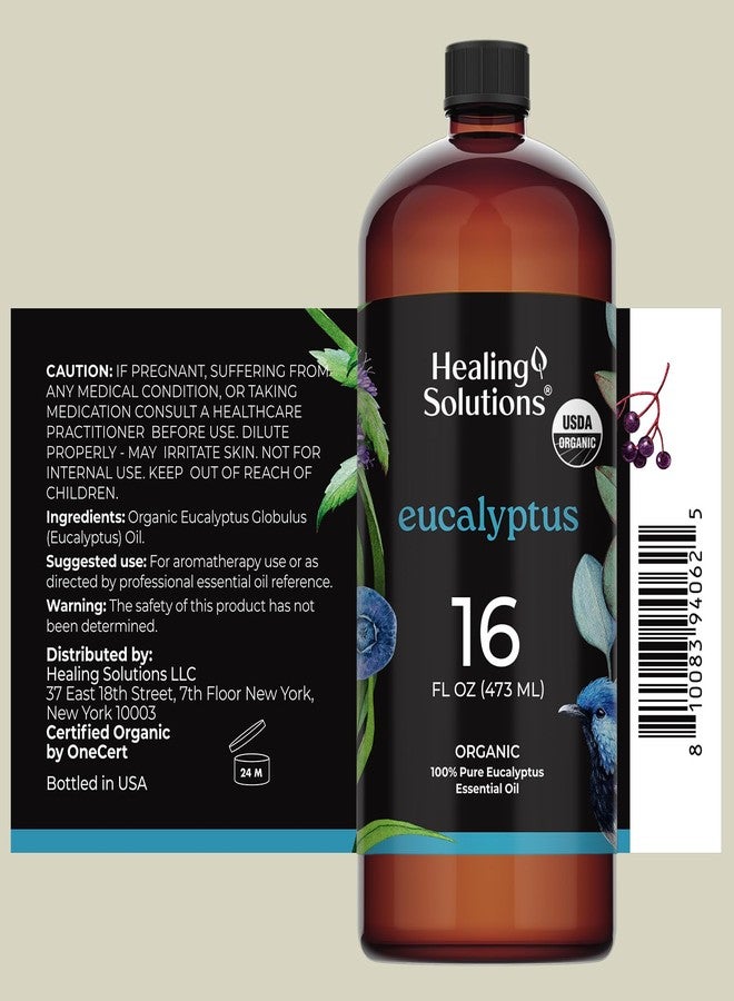 Healing Solutions Organic Eucalyptus Essential Oil 16 Fl Oz - Pure Eucalyptus Oil for Diffusers, Sprays, and Candle Making - Image 2