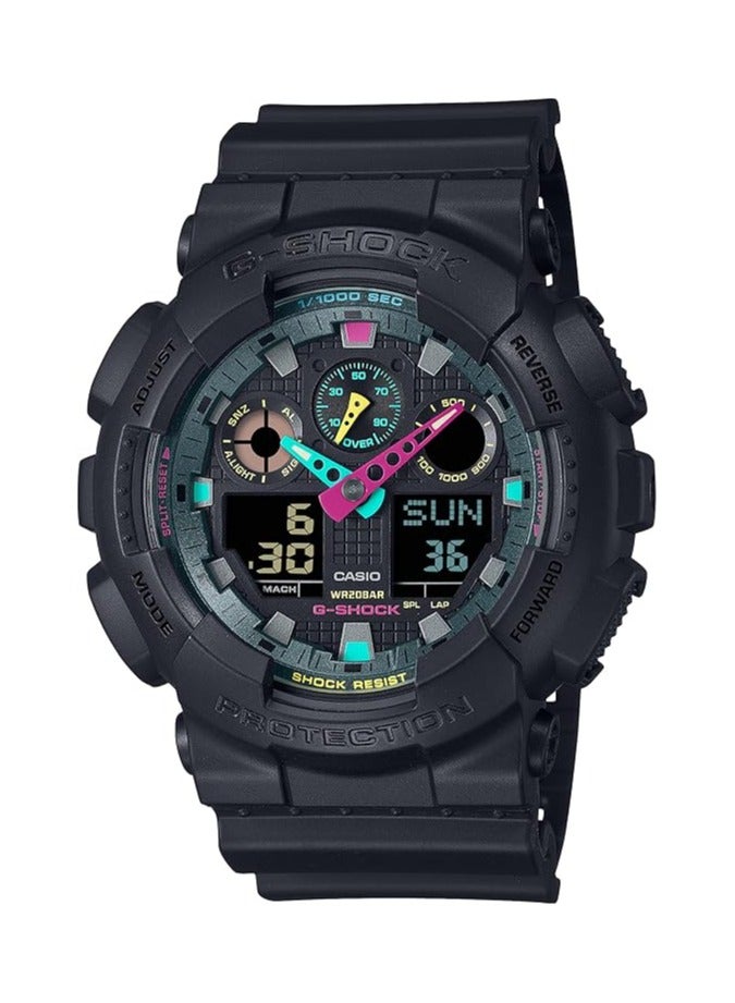 كاسيو G-Shock GA-110MF-1ADR سلسلة لمسات الفلورسنت المتعددة الاتصال الرقمي التناظرية السوار الراتنج الأسود - Image 1
