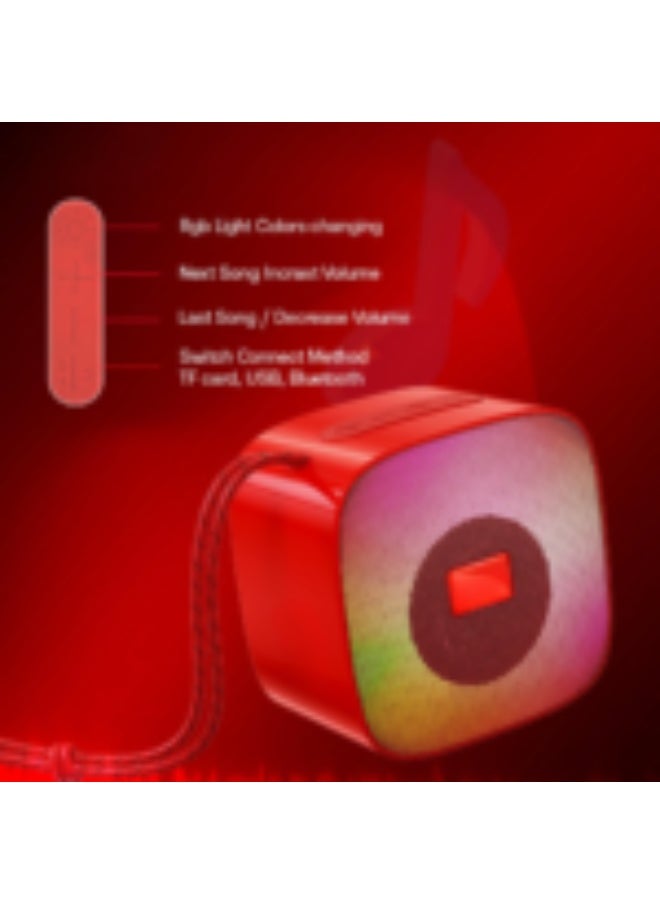 ROCK LIGHT Portable Wireless Bluetooth Speaker with RGB Light – 5W Output, TF Card, USB & FM Radio Support – Compact Stereo Speaker for Travel, Outdoor & Indoor Use  - Image 5