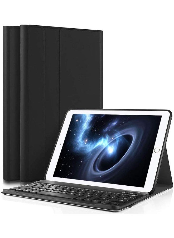 Renewed - iPad Air 10.5" (3rd Gen) 2019 & iPad Pro 10.5" 2017 Keyboard Case Ultra-Slim Lightweight Front Support Stand PU Cover Case with Magnetically Detachable Removable Wireless Keyboard(Black) - Image 2