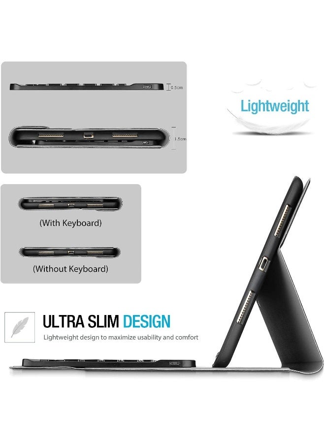 Renewed - iPad Air 10.5" (3rd Gen) 2019 & iPad Pro 10.5" 2017 Keyboard Case Ultra-Slim Lightweight Front Support Stand PU Cover Case with Magnetically Detachable Removable Wireless Keyboard(Black) - Image 4