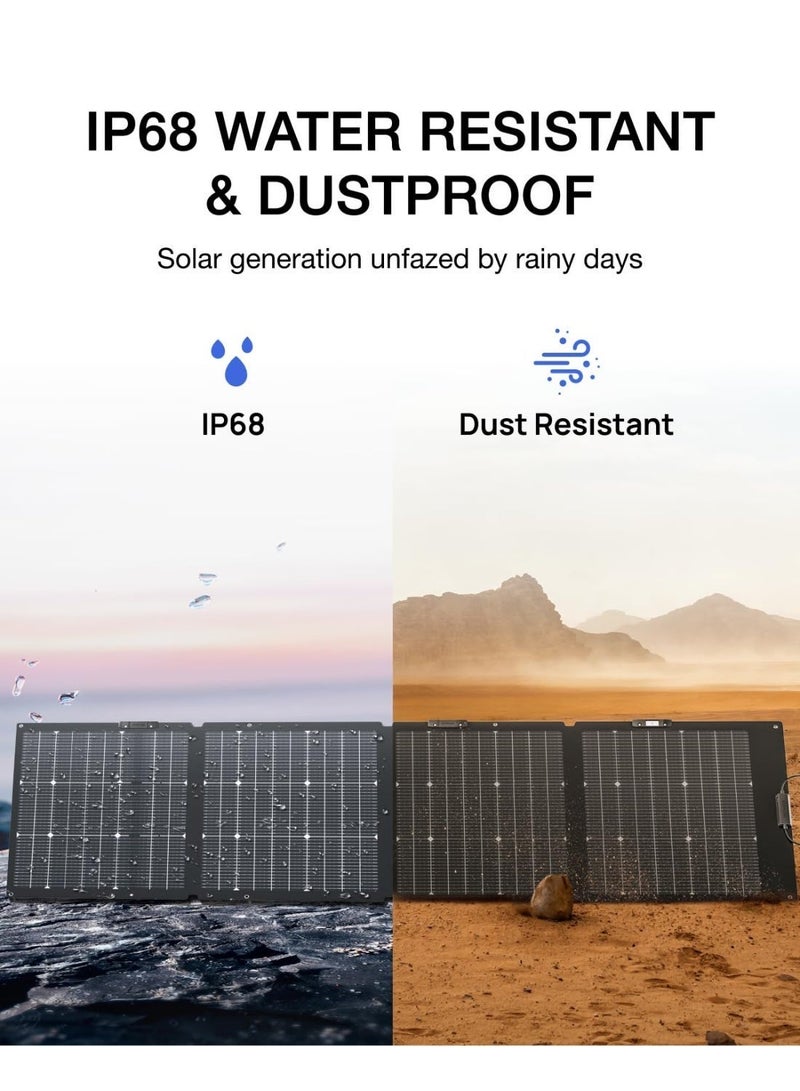 إيكو فلو لوحة شمسية قابلة للطي ثنائية الوجه بقوة 220 وات من EF ECOFLOW ، كاملة مع مسند قابل للتعديل ، مقاومة للماء IP68 ومتينة للعيش خارج الشبكة ... - Image 5
