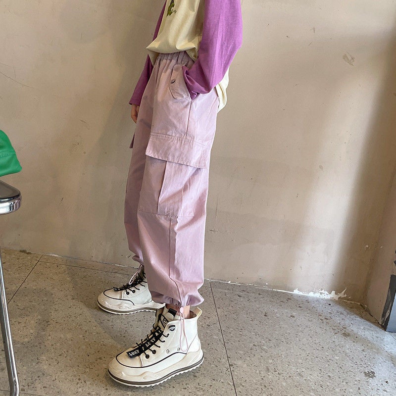 Girls Cargo Pants Spring & Fall K-Style 2023 New Cool Street Pants Casual Pants Fashionable Medium And Large Children'S Pants Trend - Image 5