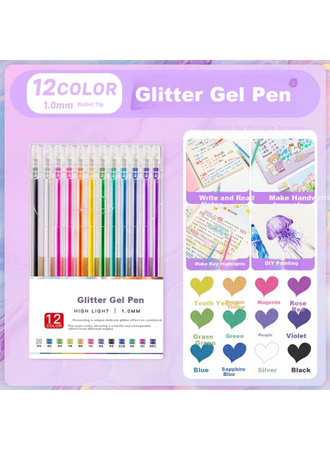 Touch Mark Colorful Highlighter Pens, 12 Colors, Luminous Sand Fluorescent Pens, For Elementary School Students' Notebooks And Handwritten Reports, Specialized Markers For Notes And Marking - Image 4