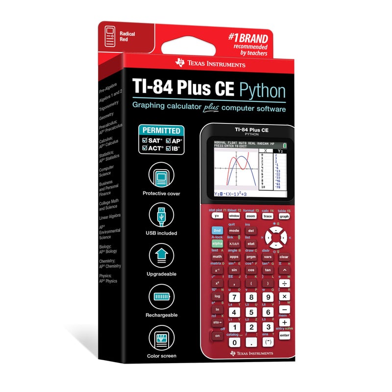 Texas Instruments TI-84 Plus CE Color Graphing Calculator, Radical Red Small - Image 5
