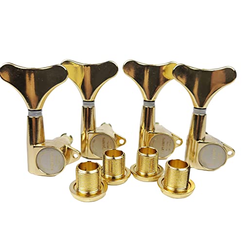 KAYNES Guitar Bass Tuners - 1:18 Ratio Gold Headstock Sealed Machine Heads Tuners Closed Tuning Key Pegs Replacement for Electric Jazz Bass or Precision (4 for Right, Golden) - Image 2