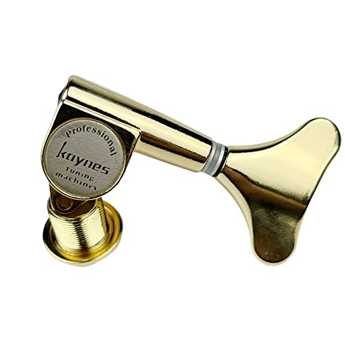 KAYNES Guitar Bass Tuners - 1:18 Ratio Gold Headstock Sealed Machine Heads Tuners Closed Tuning Key Pegs Replacement for Electric Jazz Bass or Precision (4 for Right, Golden) - Image 4