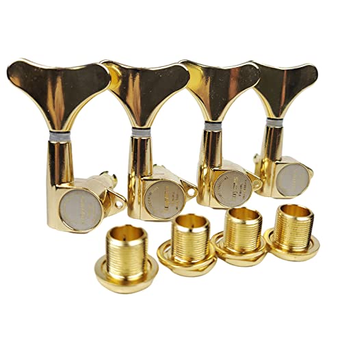 KAYNES Guitar Bass Tuners - 1:18 Ratio Gold Headstock Sealed Machine Heads Tuners Closed Tuning Key Pegs Replacement for Electric Jazz Bass or Precision (4 for Right, Golden) - Image 1