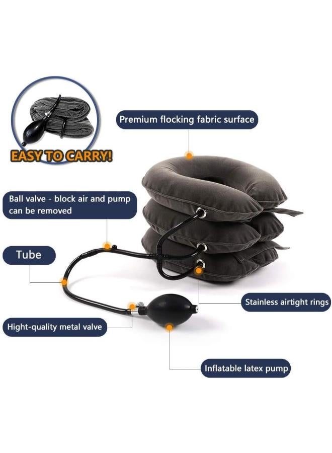 Inflatable and Adjustable Neck Traction Device for Instant Pain Relief and Support - Image 1