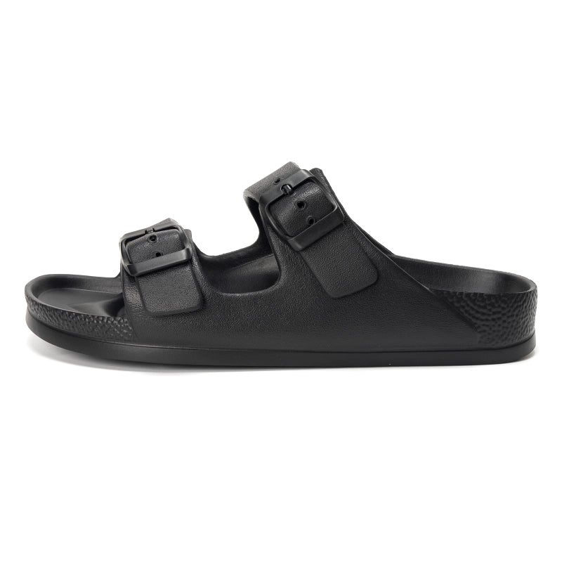 FUNKYMONKEY Women's Plastic Sandals New Upgrade Quality EVA Waterproof Double Buckle Adjustable Slides Shoes (8 M US, Black/XPZ) - Image 2