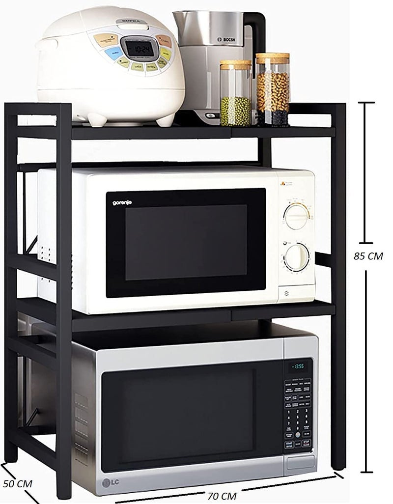 INDIAN DECOR INDIAN DECOR XL55701 Microwave 3 Tier Oven Rack Shelf with Storage for Kitchen Counter Organiser Printer StandMicrowave Stand Countertop DoubleLayer Kitchen Rack Microwave Rack Oven  - Image 2