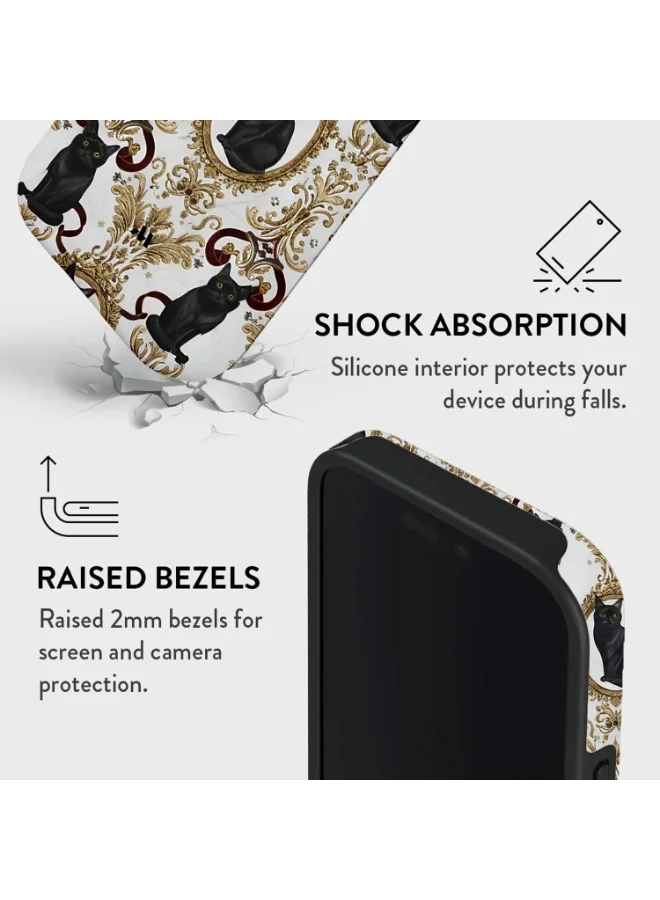 Mobcos Mobcos iPhone 17 Pro Cat Filigree Mobcos iPhone 17 Pro Cat Filigree Premium Case Compatible with Hybrid Dual-Layer Hard Shell + Silicone Protection - Scratch-Resistant Shockproof Mobile Cover  | Best Price UAE