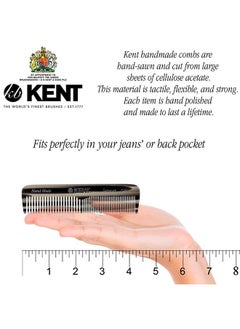 KENT A Ot Small Double Tooth Hair Pocket Comb Fine/Wide Tooth Comb For Hair Beard And Mustache Coarse/Fine Hair Grooming Comb For Men Women And Kids. Saw Cut Hand Polished. Handmade In England  - Image 4