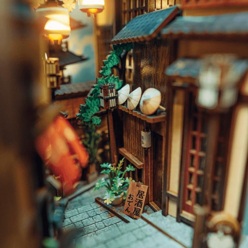 Anavrin Book Nook Kit Kyoto Gion â€“ DIY 3D Wooden Booknook for Adults, Teens and Book Lovers, Bookshelf Insert Library Decor, Creative Gift for Family, Friends, and Elderly - Image 5