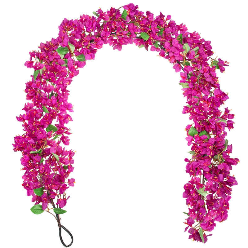 Briful 6ft Pink Bougainvillea Flower Garland â€“ Artificial Silk Floral Vine with Built-in Hook Faux Flower Garland for Backdrop Table Wall Wedding Party Home Decoration - Image 1