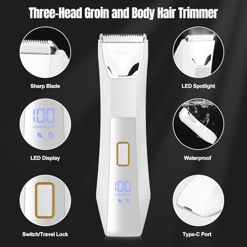 Suttik Manscape Body and Ball Trimmer for Men, 3-in-1 Pubic Groin & Nose Hair Trimmer, Ball Shaver & Body Groomer, Wet/Dry Electric Razors for Smooth Shaving, IPX7 Waterproof with Travel Case - Image 2
