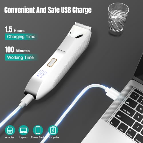 Suttik Manscape Body and Ball Trimmer for Men, 3-in-1 Pubic Groin & Nose Hair Trimmer, Ball Shaver & Body Groomer, Wet/Dry Electric Razors for Smooth Shaving, IPX7 Waterproof with Travel Case - Image 4