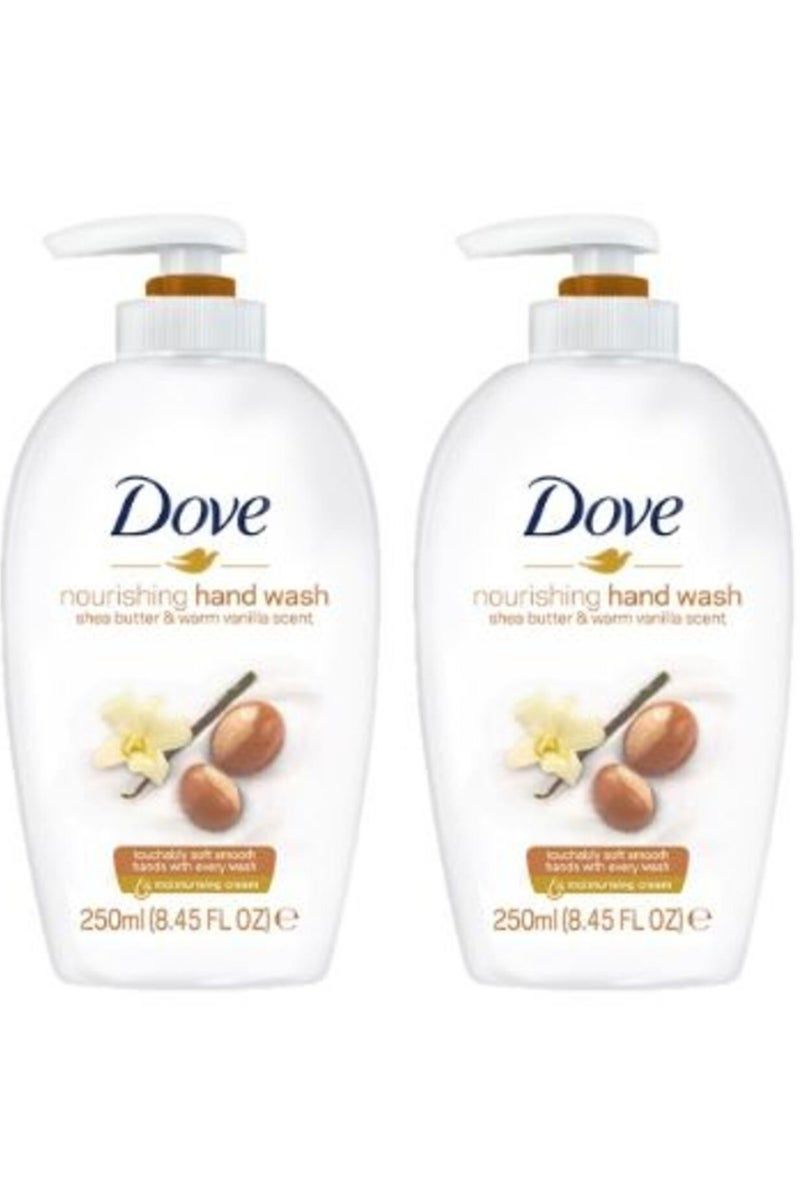 Dove Deeply Nourishing Shea Butter & Vanilla Hand Wash For Soft & Smooth Hands - 250ml 2pc - Image 2