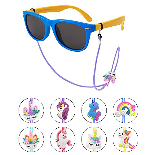 SKYCOOOOL Kids Glasses Strap (8PCS) Unicorn Rainbow Adjuster Stretchy Eyeglass Strap for Boys Girls - Image 3