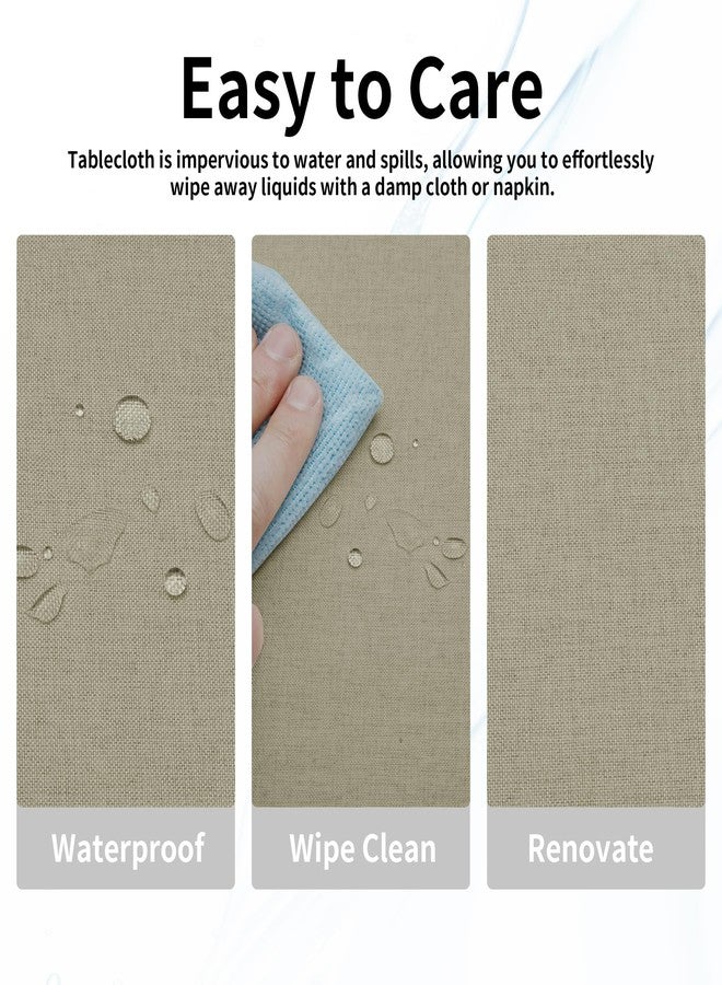 Easy-Going Faux Linen Waterproof Spill-Proof Tablecloth Stain Resistant Rectangle Table Cloth Wrinkle Free Decorative Fabric for Kitchen, Dining, Party, Weddings, Restaurants (52x70 in, Linen) - Image 4