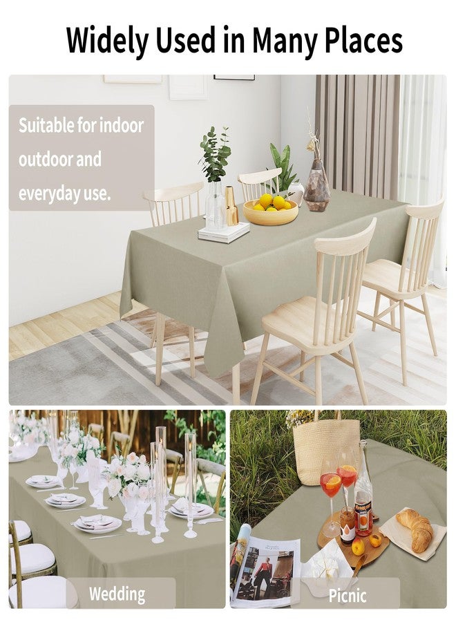 Easy-Going Faux Linen Waterproof Spill-Proof Tablecloth Stain Resistant Rectangle Table Cloth Wrinkle Free Decorative Fabric for Kitchen, Dining, Party, Weddings, Restaurants (52x70 in, Linen) - Image 2