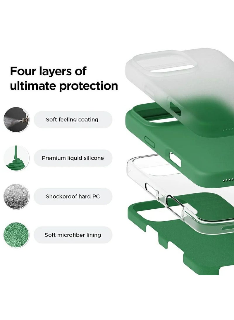 Generic - Silicone Case Compatible with iPhone 16 Pro Max, Slim Liquid Silicone Phone Case with 3-Layer Soft Rubber Shockproof TPU Lining, (Alpine Green) - Image 1