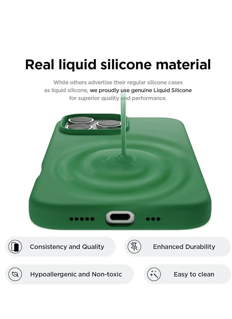 Generic - Silicone Case Compatible with iPhone 16 Pro Max, Slim Liquid Silicone Phone Case with 3-Layer Soft Rubber Shockproof TPU Lining, (Alpine Green) - Image 1