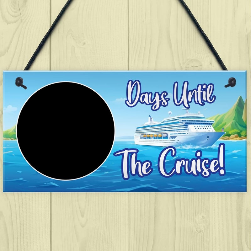 RED OCEAN Countdown To Cruise Plaque - Hanging Holiday Countdown Signs - Travel Essential Gifts For Women - Retirement Gifts - Cruise Essentials - Holiday Accessories - Image 2