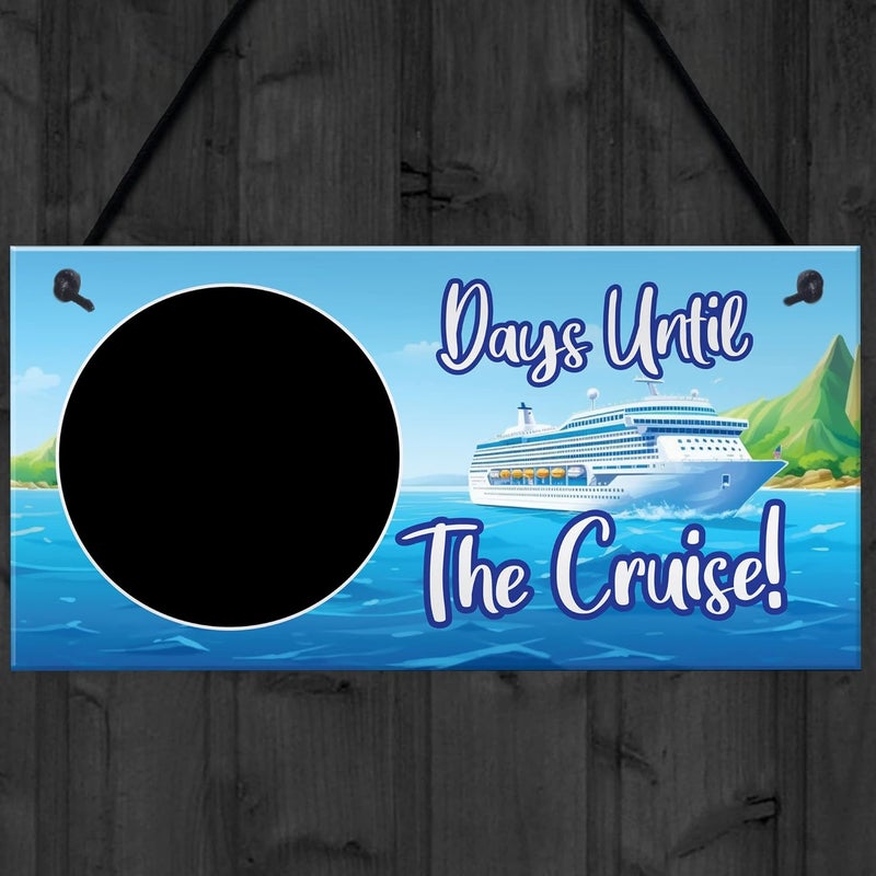 RED OCEAN Countdown To Cruise Plaque - Hanging Holiday Countdown Signs - Travel Essential Gifts For Women - Retirement Gifts - Cruise Essentials - Holiday Accessories - Image 4