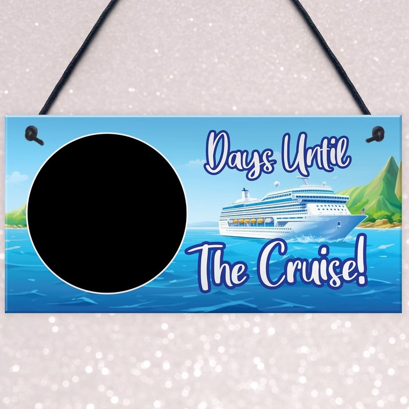 RED OCEAN Countdown To Cruise Plaque - Hanging Holiday Countdown Signs - Travel Essential Gifts For Women - Retirement Gifts - Cruise Essentials - Holiday Accessories - Image 3