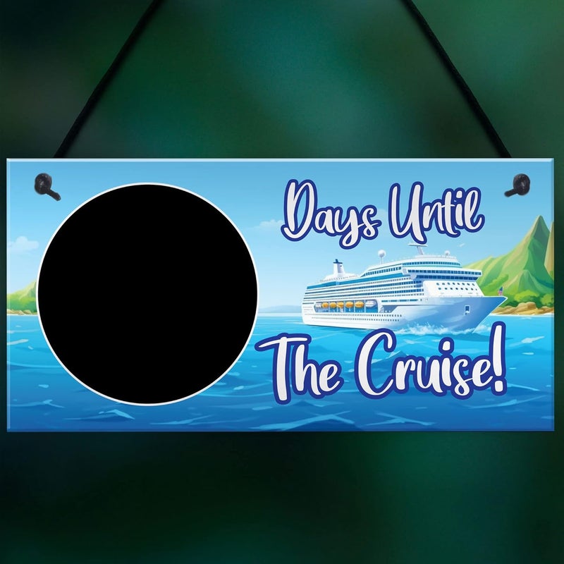 RED OCEAN Countdown To Cruise Plaque - Hanging Holiday Countdown Signs - Travel Essential Gifts For Women - Retirement Gifts - Cruise Essentials - Holiday Accessories - Image 5