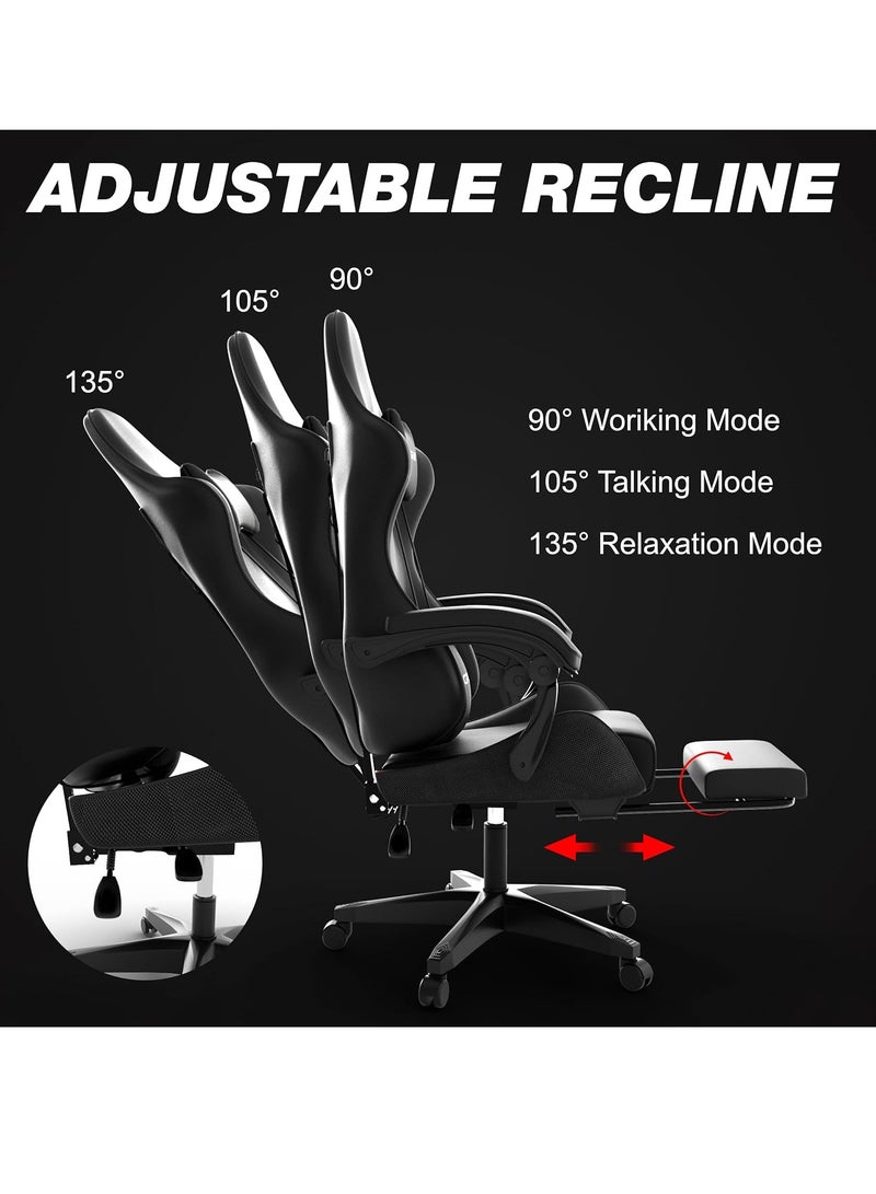 ZUIHAO Gaming Office Chair Adjustable Leather High Back Lumbar Support Comfortable Armrests Silent Casters - Perfect for Racing Office and Computer Use - Image 5