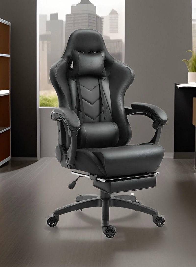 ZUIHAO Gaming Office Chair Adjustable Leather High Back Lumbar Support Comfortable Armrests Silent Casters - Perfect for Racing Office and Computer Use - Image 1