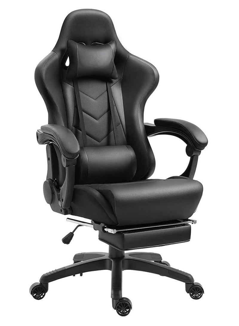 ZUIHAO Gaming Office Chair Adjustable Leather High Back Lumbar Support Comfortable Armrests Silent Casters - Perfect for Racing Office and Computer Use - Image 2