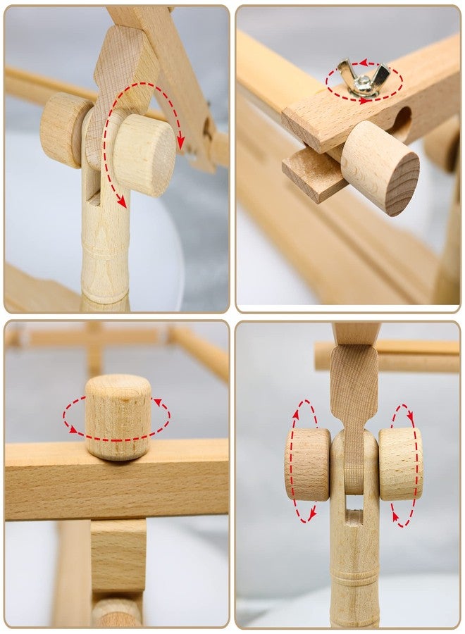 GuoFa Adjustable Embroidery Stand - Guofa Embroidery Hoop Stand Beech Wood Embroidery Frame Rotated Cross Stitch Stand Embroidery Hoop Holder for Stitching Sewing Craft - Image 4