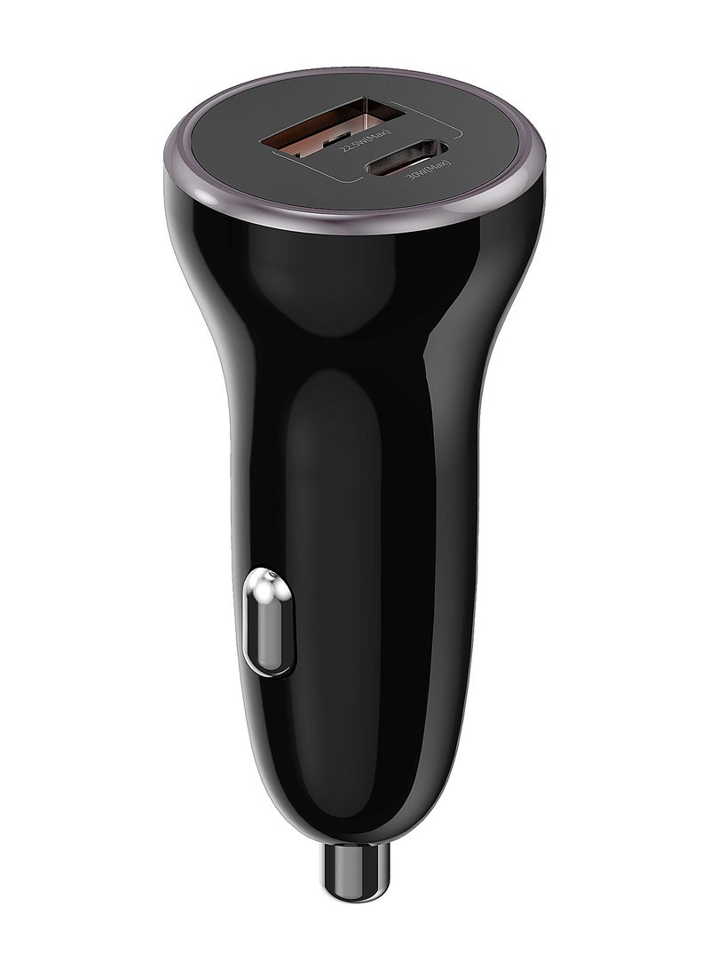 rsilou R4507-001 Car Adapter Super Fast charger, PD, dual ports, USB-A and USB-C, 52.5W MAX Output, Quad protection, over current, short circuit, over temperature, and over voltage  - Image 1