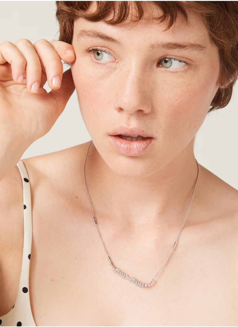 MIU - Metal necklace with crystals - Image 1