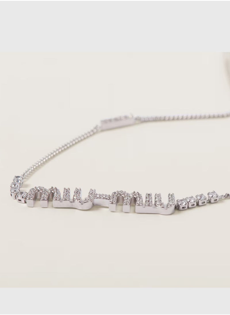 MIU - Metal necklace with crystals - Image 1