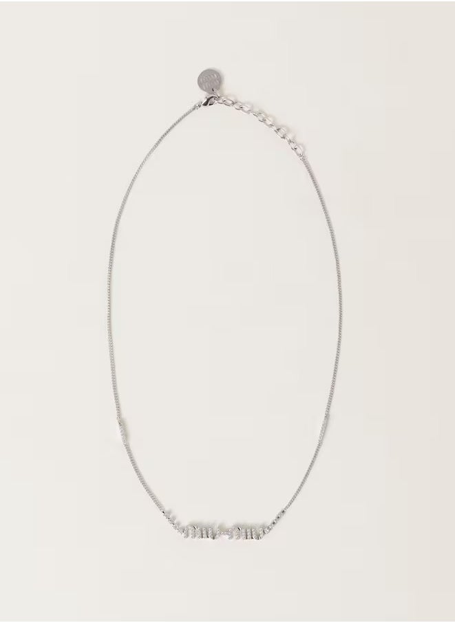 MIU - Metal necklace with crystals - Image 1