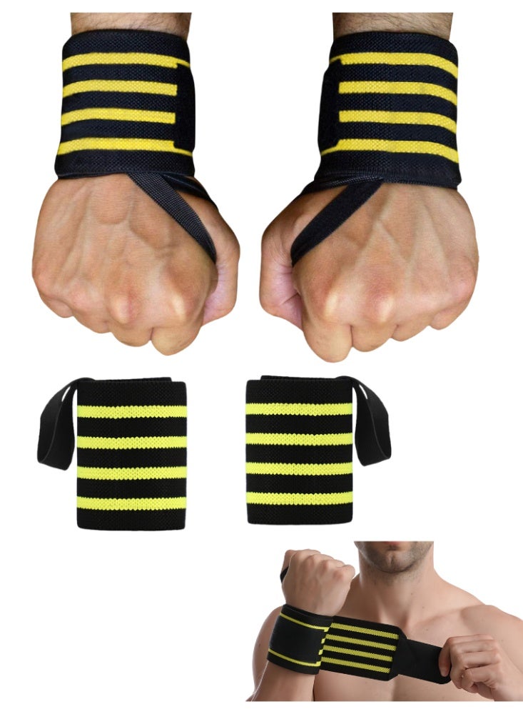 BESTPEAK 2PCS Weight Lifting Wrist Support Band Sports Wristband Fitness Grip Wrist Wraps with Thumb Loop  Suitable for Basketball Gym and Strength Training Adjust the Level of Tightness - Image 1