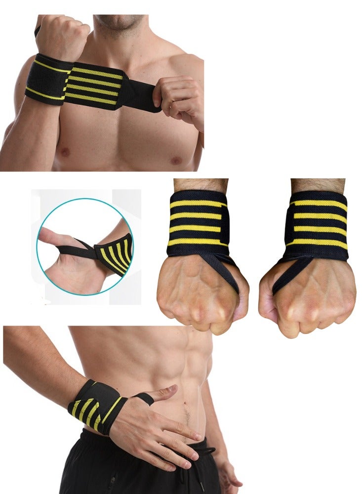 BESTPEAK 2PCS Weight Lifting Wrist Support Band Sports Wristband Fitness Grip Wrist Wraps with Thumb Loop  Suitable for Basketball Gym and Strength Training Adjust the Level of Tightness - Image 2
