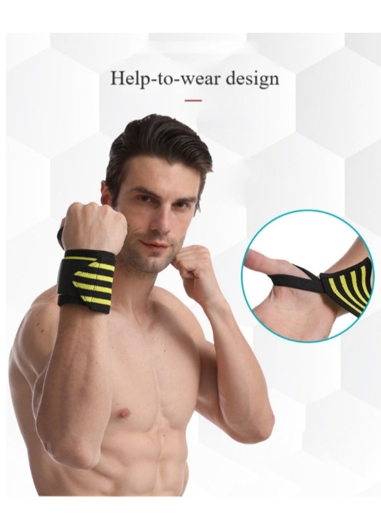 BESTPEAK 2PCS Weight Lifting Wrist Support Band Sports Wristband Fitness Grip Wrist Wraps with Thumb Loop  Suitable for Basketball Gym and Strength Training Adjust the Level of Tightness - Image 5