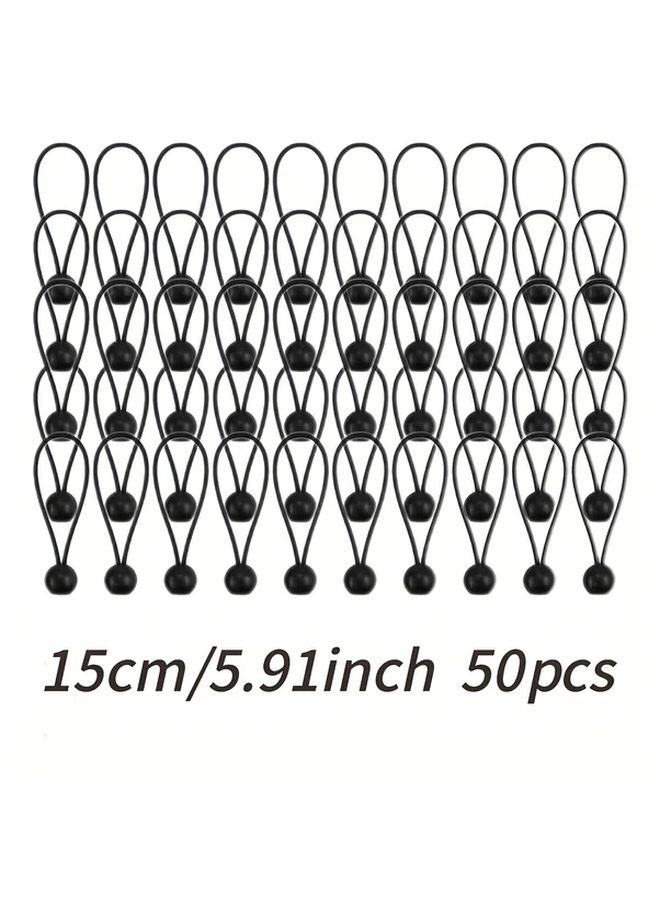 5 91 Inch 50pcs Heavy Duty Elastic Bungee Cord with Ball Ends for Outdoor Use - Image 1